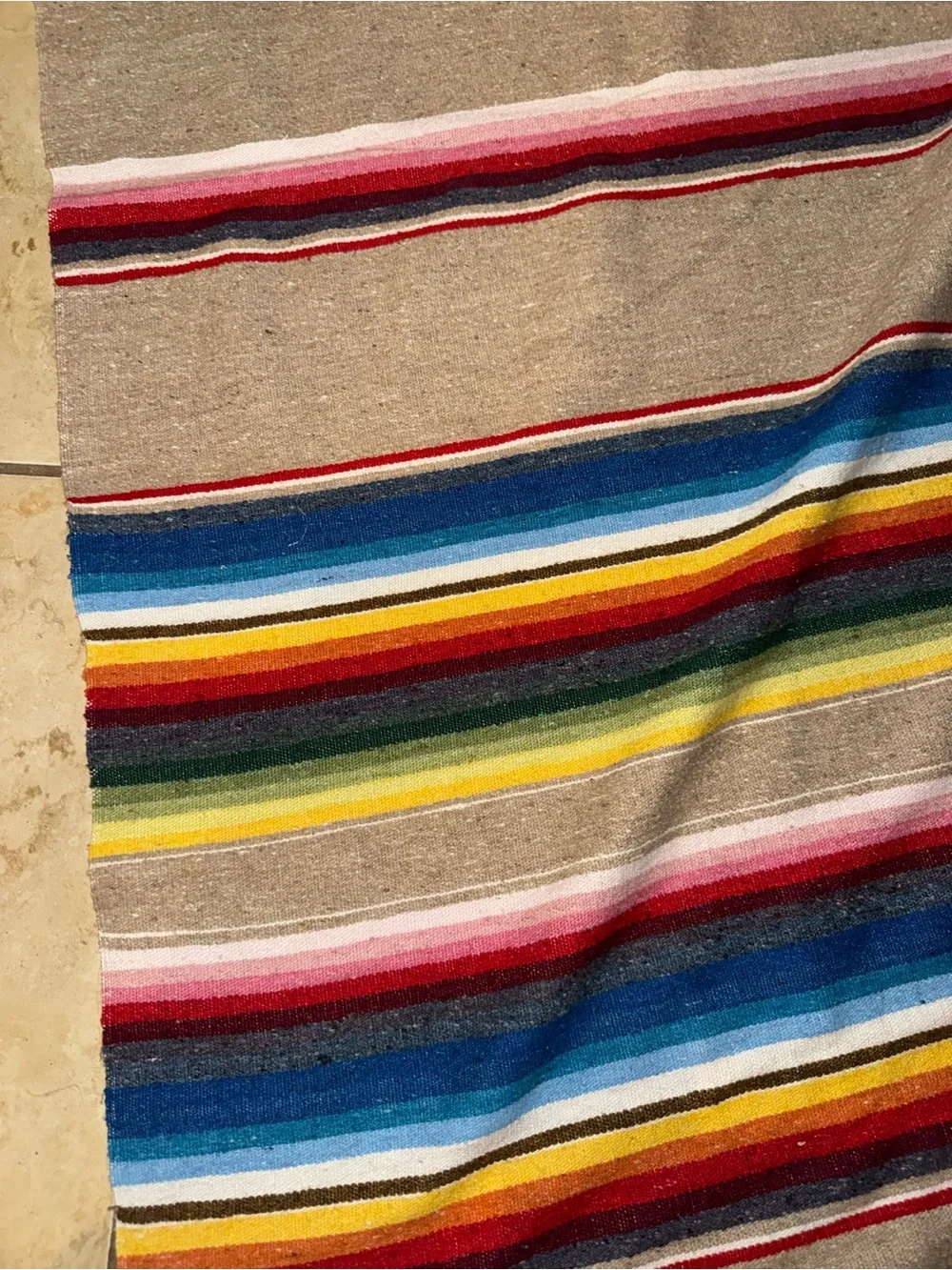 Vintage Saltillo Serape southwest colors striped throw 62x94